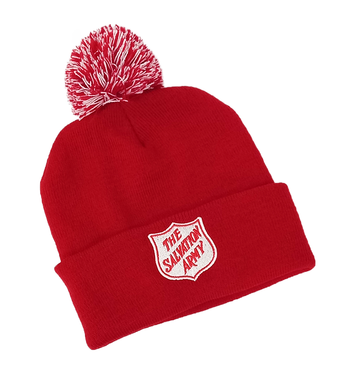 Bobble Hat with Shield Red